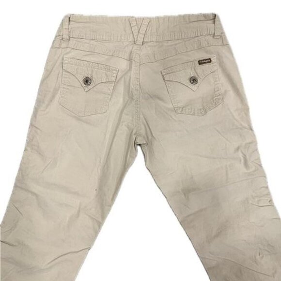 Y2K khaki capris with ruching and drawstrings - Picture 2 of 5